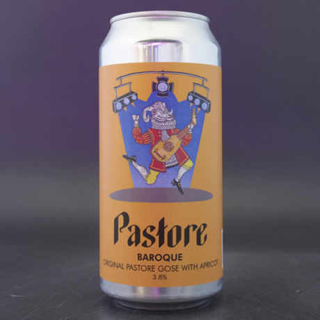 This is a can of Pastore - Baroque - 3.8% (440ml). It is a Gose craft beer available to buy from Ghost Whale, voted London's best craft beer shop.
