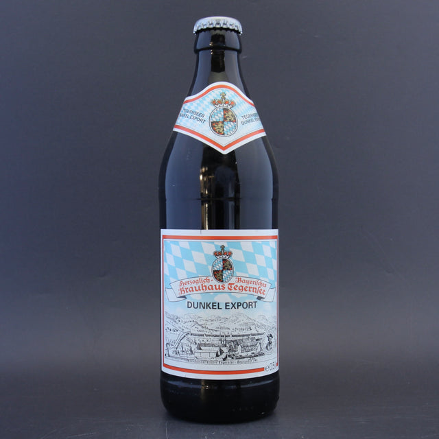 This is a bottle of Tegernseer - Dunkel - 5% (500ml). It is a Lager / Pilsner / Kölsch craft beer available to buy from Ghost Whale, voted London's best craft beer shop.