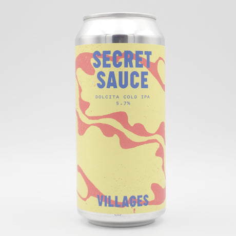 This is a can of Villages - Secret Sauce - 5.7% (440ml). It is a IPA craft beer available to buy from Ghost Whale, voted London's best craft beer shop.