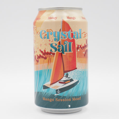 This is a can of Superstition Meadery - Crystal Sail - 6% (355ml). It is a  craft mead available to buy from Ghost Whale, voted London's best craft beer shop.