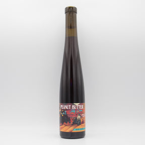 This is a bottle of Superstition Meadery - Bourbon Barrel Aged Peanut Butter Jelly Crime - 14% (375ml). It is a  craft mead available to buy from Ghost Whale, voted London's best craft beer shop.