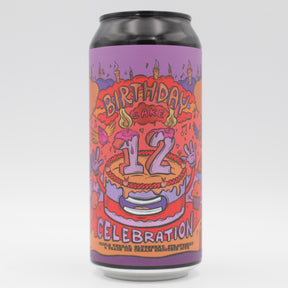 This is a can of Amundsen - 12th Birthday: Triple Threat - 5.5% (440ml). It is a Sour craft beer available to buy from Ghost Whale, voted London's best craft beer shop.