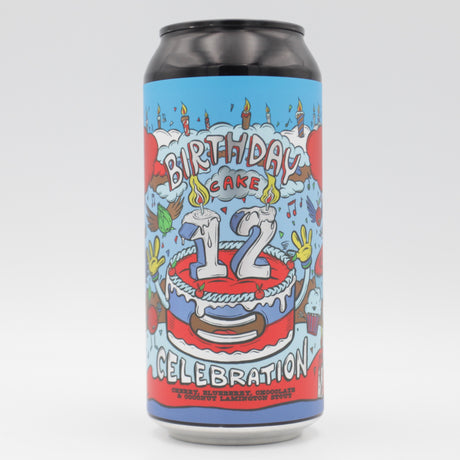 This is a can of Amundsen - 12th Birthday: Lamington Stout - 13% (440ml). It is a Imperial Stout / Porter craft beer available to buy from Ghost Whale, voted London's best craft beer shop.