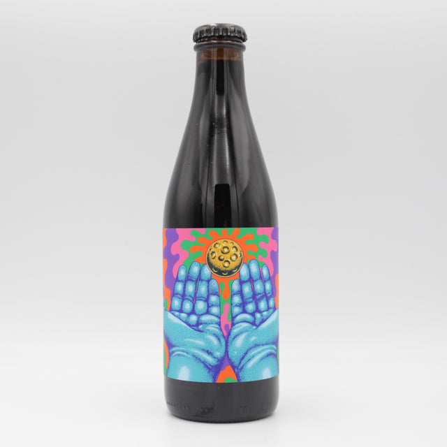 This is a bottle of Omnipollo - Large Life - 12.1% (330ml). It is a Imperial Stout / Porter craft beer available to buy from Ghost Whale, voted London's best craft beer shop.