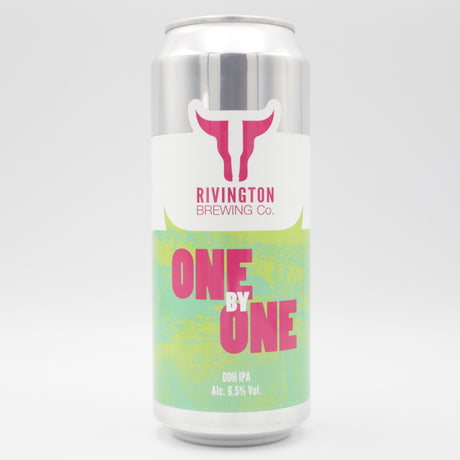 This is a can of Rivington - One By One - 6.5% (500ml). It is a IPA craft beer available to buy from Ghost Whale, voted London's best craft beer shop.