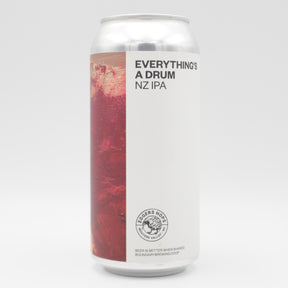 This is a can of Boundary - Everything's A Drum - 6.4% (440ml). It is a IPA craft beer available to buy from Ghost Whale, voted London's best craft beer shop.