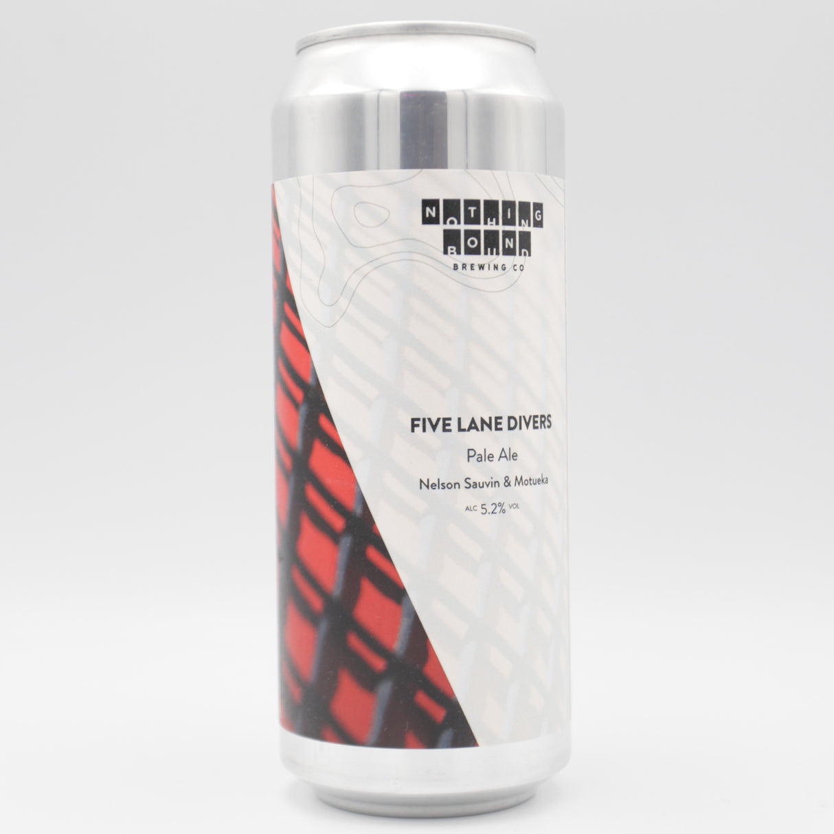 This is a can of Nothing Bound - Five Lane Divers - 5.2% (500ml). It is a Pale Ale craft beer available to buy from Ghost Whale, voted London's best craft beer shop.