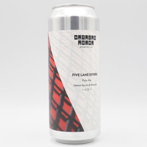 This is a can of Nothing Bound - Five Lane Divers - 5.2% (500ml). It is a Pale Ale craft beer available to buy from Ghost Whale, voted London's best craft beer shop.