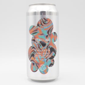 This is a can of Track / Badlands - Caledon - 8.2% (440ml). It is a Double IPA craft beer available to buy from Ghost Whale, voted London's best craft beer shop.