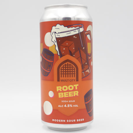 This is a can of Vault City - Root Beer - 4.5% (440ml). It is a Sour craft beer available to buy from Ghost Whale, voted London's best craft beer shop.