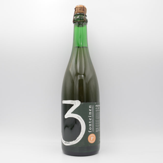 This is a sharing bottle of 3 Fonteinen - Pruim Mirabelle (season 21|22) Blend No. 21 - 7.3% (750ml). It is a Lambic craft beer available to buy from Ghost Whale, voted London's best craft beer shop.