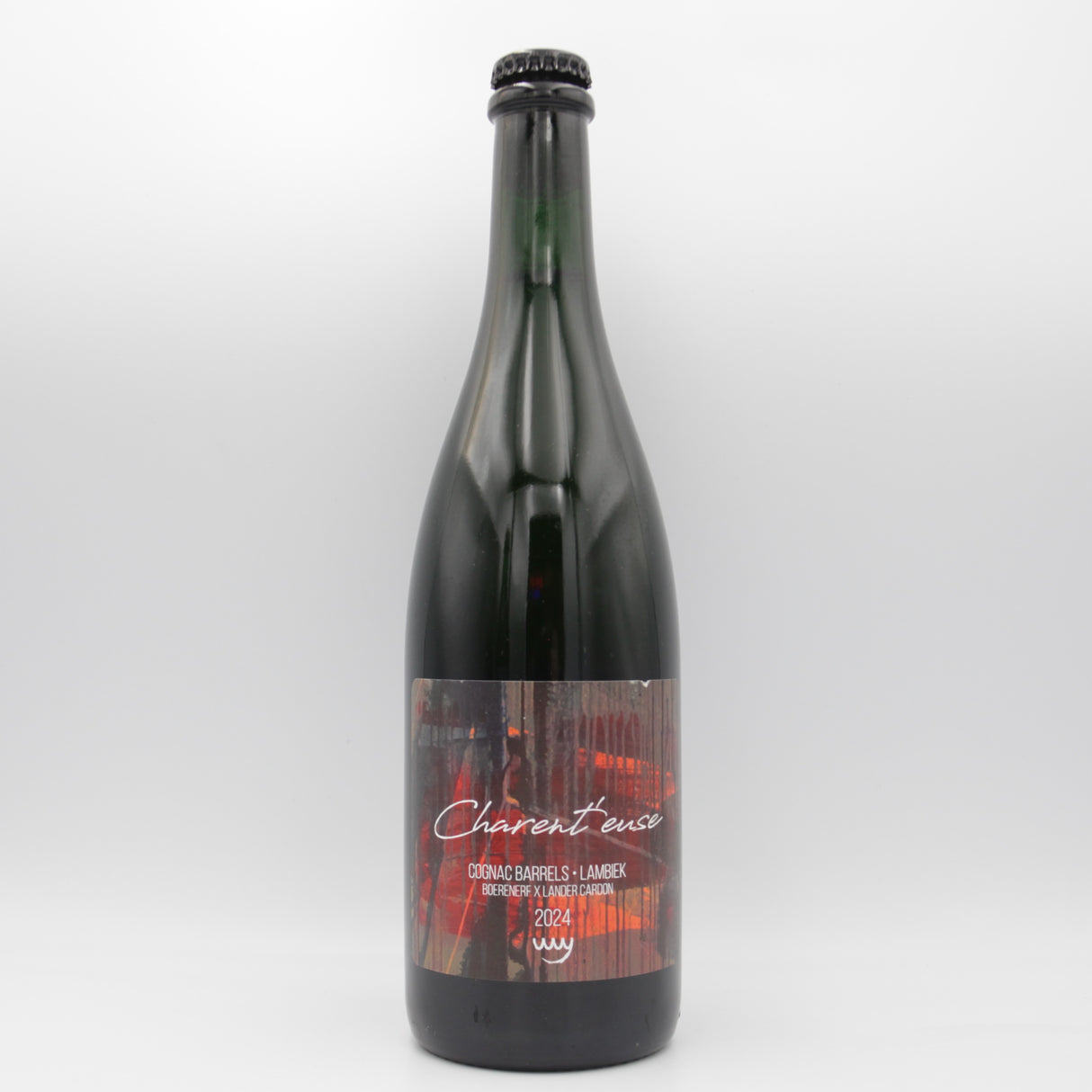 This is a sharing bottle of Boerenerf - Charent'euse (2024) - 8.4% (750ml). It is a Lambic craft beer available to buy from Ghost Whale, voted London's best craft beer shop.