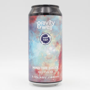 This is a can of Gravity Well - Mind The Shock - 5% (440ml). It is a Pale Ale craft beer available to buy from Ghost Whale, voted London's best craft beer shop.