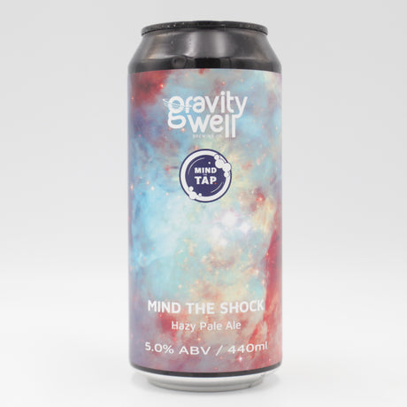 This is a can of Gravity Well - Mind The Shock - 5% (440ml). It is a Pale Ale craft beer available to buy from Ghost Whale, voted London's best craft beer shop.