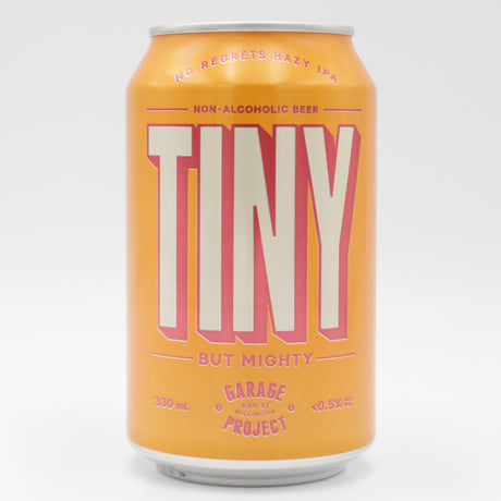 This is a can of Garage Project - Tiny - 0.5% (330ml). It is a IPA craft beer available to buy from Ghost Whale, voted London's best craft beer shop.