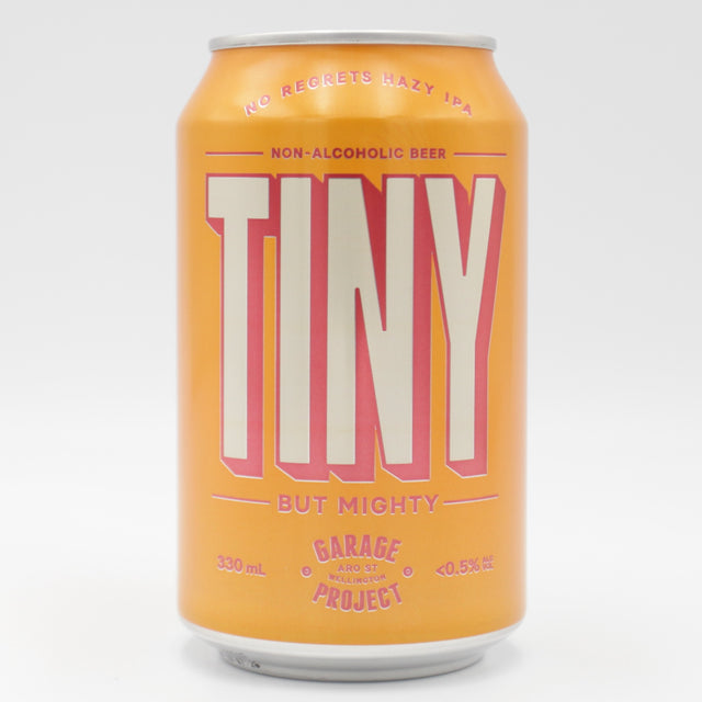 This is a can of Garage Project - Tiny - 0.5% (330ml). It is a IPA craft beer available to buy from Ghost Whale, voted London's best craft beer shop.