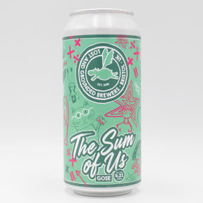 This is a can of Lost and Grounded - The Sum Of Us - 4.2% (440ml). It is a Gose craft beer available to buy from Ghost Whale, voted London's best craft beer shop.