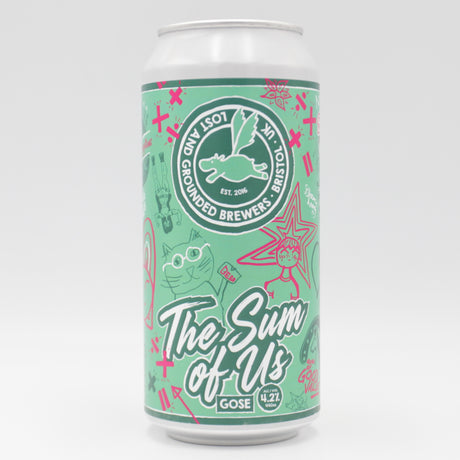 This is a can of Lost and Grounded - The Sum Of Us - 4.2% (440ml). It is a Gose craft beer available to buy from Ghost Whale, voted London's best craft beer shop.