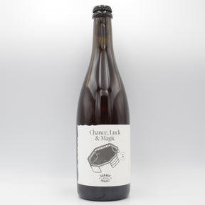 This is a sharing bottle of Garage Project - Chance, Luck & Magic 2023 - 8.8% (750ml). It is a Wild Ale craft beer available to buy from Ghost Whale, voted London's best craft beer shop.