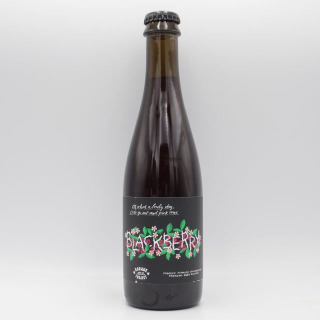 This is a bottle of Garage Project - Wildflower: Blackberry - 8.1% (375ml). It is a Wild Ale craft beer available to buy from Ghost Whale, voted London's best craft beer shop.