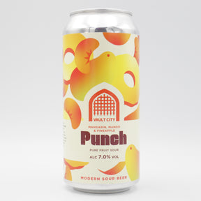 This is a can of Vault City - Mango, Mandarin & Pineapple Punch - 7% (440ml). It is a Sour craft beer available to buy from Ghost Whale, voted London's best craft beer shop.