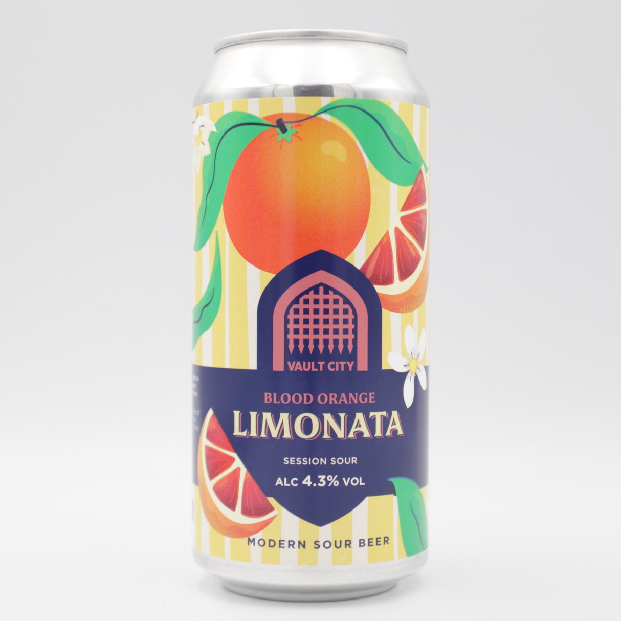 This is a can of Vault City - Blood Orange Limonata - 4.3% (440ml). It is a Sour craft beer available to buy from Ghost Whale, voted London's best craft beer shop.