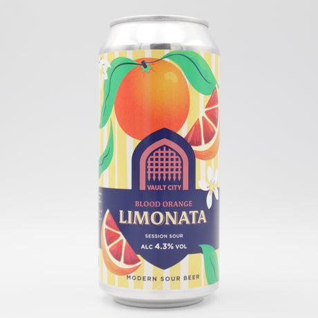 This is a can of Vault City - Blood Orange Limonata - 4.3% (440ml). It is a Sour craft beer available to buy from Ghost Whale, voted London's best craft beer shop.