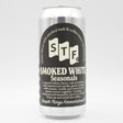This is a can of Simple Things Fermentations - Smoked White - 6.6% (440ml). It is a Stout / Porter craft beer available to buy from Ghost Whale, voted London's best craft beer shop.