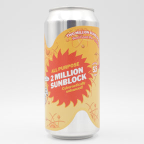 This is a can of Sureshot - 2 Million Sunblock - 5.5% (440ml). It is a IPA craft beer available to buy from Ghost Whale, voted London's best craft beer shop.