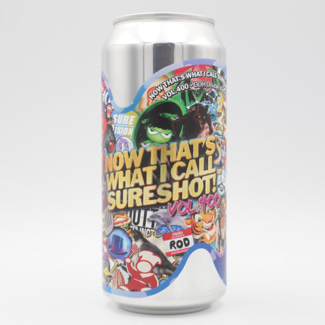 This is a can of Sureshot - Now That's What I Call Sureshot Vol.400 - 8% (440ml). It is a Double IPA craft beer available to buy from Ghost Whale, voted London's best craft beer shop.