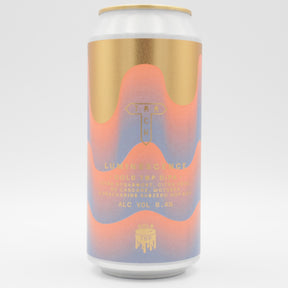 This is a can of Track - Gold Top: Luminescence - 8.4% (440ml). It is a Double IPA craft beer available to buy from Ghost Whale, voted London's best craft beer shop.