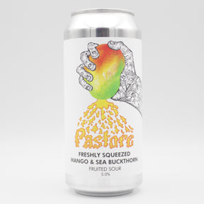 This is a can of Pastore - Freshly Squeezed: Mango & Sea Buckthorn - 5% (440ml). It is a Sour craft beer available to buy from Ghost Whale, voted London's best craft beer shop.