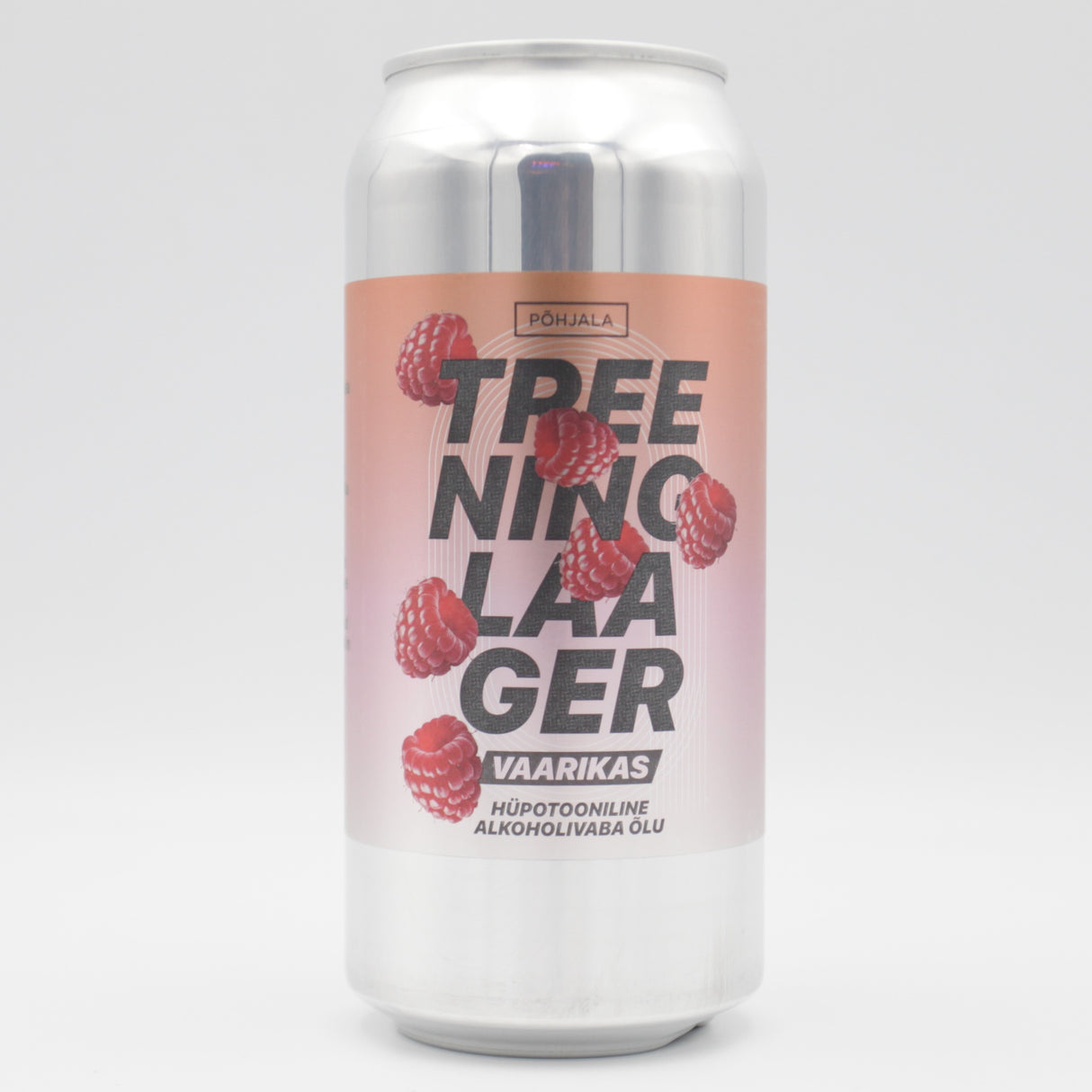 This is a can of Põhjala - Treeninglaager Vaarikas - 0.5% (440ml). It is a Sour craft beer available to buy from Ghost Whale, voted London's best craft beer shop.