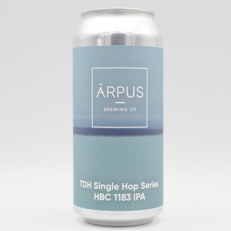 This is a can of Arpus Brewing Co - TDH Single Hop HBC1183 IPA - 6.5% (440ml). It is a IPA craft beer available to buy from Ghost Whale, voted London's best craft beer shop.