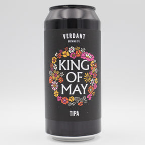 This is a can of Verdant - King Of May - 10% (440ml). It is a Triple IPA craft beer available to buy from Ghost Whale, voted London's best craft beer shop.