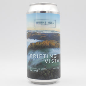 This is a can of Burnt Mill - Drifting Vistas - 4.6% (440ml). It is a Pale Ale craft beer available to buy from Ghost Whale, voted London's best craft beer shop.