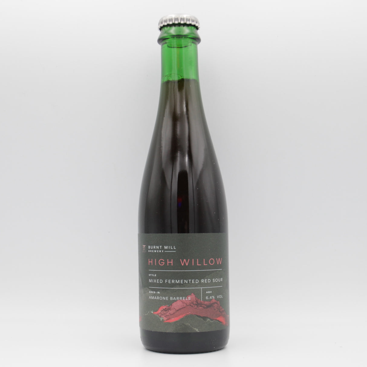 This is a bottle of Burnt Mill - High Willow - 6.4% (375ml). It is a Wild Ale craft beer available to buy from Ghost Whale, voted London's best craft beer shop.