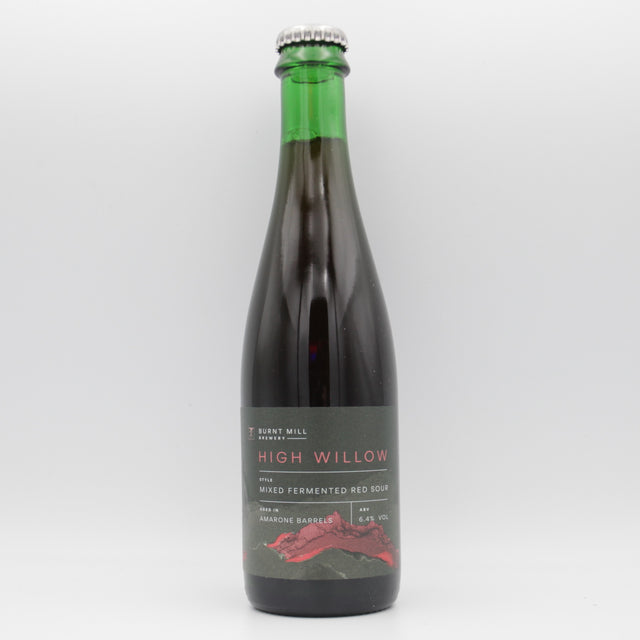 This is a bottle of Burnt Mill - High Willow - 6.4% (375ml). It is a Wild Ale craft beer available to buy from Ghost Whale, voted London's best craft beer shop.