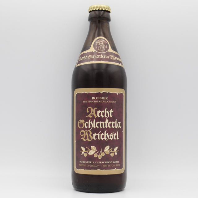 This is a bottle of Schlenkerla - Weichsel Rotbier - 4.6% (500ml). It is a Lager / Pilsner / Kölsch craft beer available to buy from Ghost Whale, voted London's best craft beer shop.