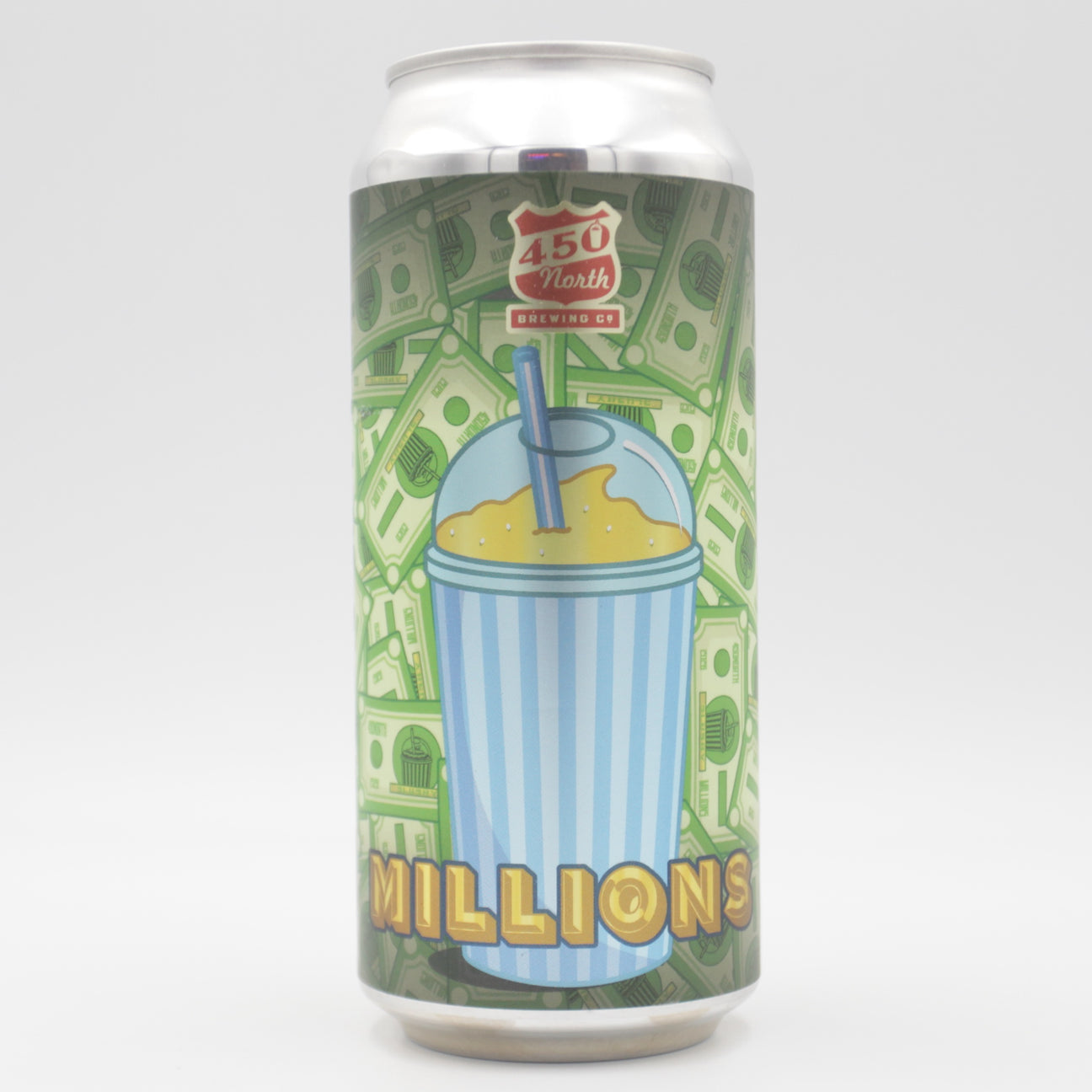 This is a can of 450 North - Slushie XXL: Millions - 5.3% (473ml). It is a Sour craft beer available to buy from Ghost Whale, voted London's best craft beer shop.