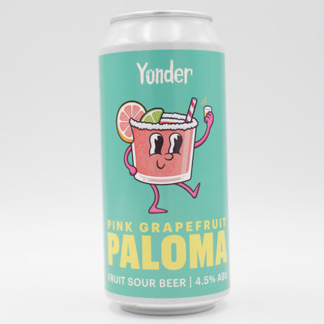This is a can of Yonder - Pink Grapefruit Paloma - 4.5% (440ml). It is a Sour craft beer available to buy from Ghost Whale, voted London's best craft beer shop.