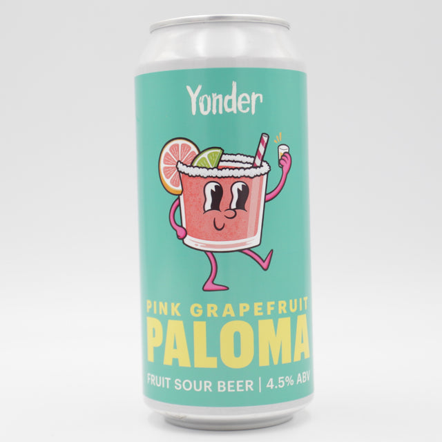 This is a can of Yonder - Pink Grapefruit Paloma - 4.5% (440ml). It is a Sour craft beer available to buy from Ghost Whale, voted London's best craft beer shop.