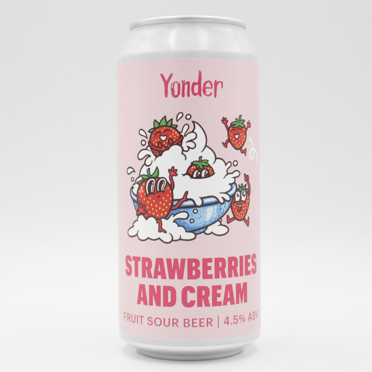 This is a can of Yonder - Strawberries & Cream - 4.5% (440ml). It is a Sour craft beer available to buy from Ghost Whale, voted London's best craft beer shop.