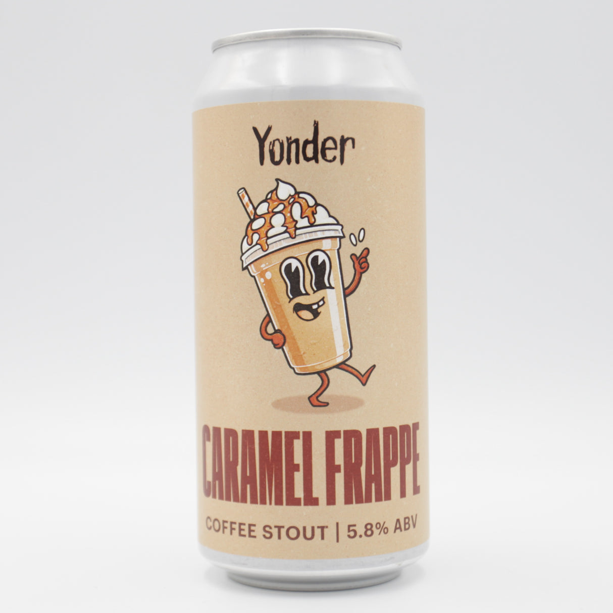 This is a can of Yonder - Caramel Frappe - 5.8% (440ml). It is a Stout / Porter craft beer available to buy from Ghost Whale, voted London's best craft beer shop.