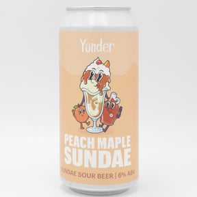This is a can of Yonder - Peach & Maple Sundae - 6% (440ml). It is a  craft beer available to buy from Ghost Whale, voted London's best craft beer shop.