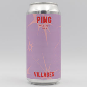 This is a can of Villages - Ping - 5.2% (440ml). It is a Pale Ale craft beer available to buy from Ghost Whale, voted London's best craft beer shop.