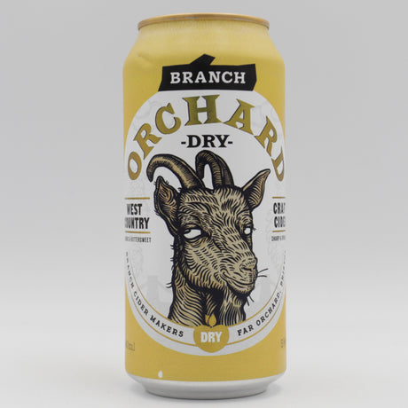 This is a can of Branch Cider - The Goat - 5% (440ml). It is a  craft cider available to buy from Ghost Whale, voted London's best craft beer shop.