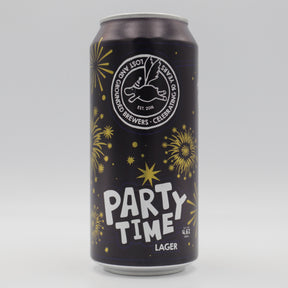 This is a can of Lost and Grounded - Party Time - 4.6% (440ml). It is a Lager / Pilsner / Kölsch craft beer available to buy from Ghost Whale, voted London's best craft beer shop.