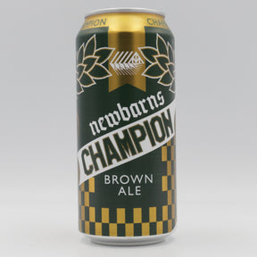 This is a can of Newbarns - Champion Brown - 5.2% (440ml). It is a Brown Ale craft beer available to buy from Ghost Whale, voted London's best craft beer shop.