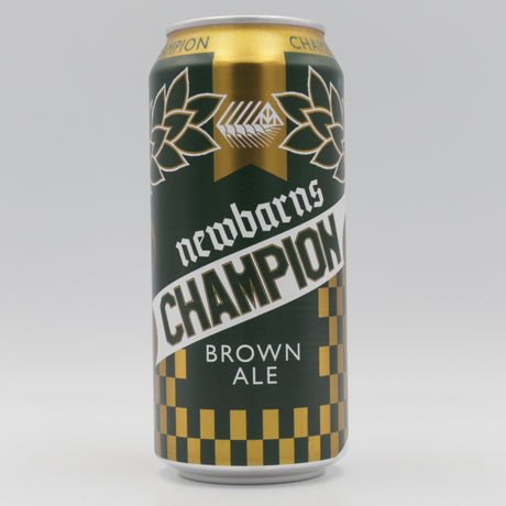 This is a can of Newbarns - Champion Brown - 5.2% (440ml). It is a Brown Ale craft beer available to buy from Ghost Whale, voted London's best craft beer shop.
